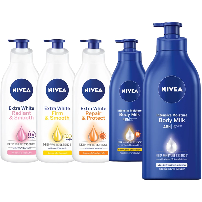 600 525 มล. นีเวีย บอดี้ มิลค์ โลชั่น NIVEA BODY MILK INTENSIVE MOISTURE Lotion Extra White Repair and Protect SPF 15 30