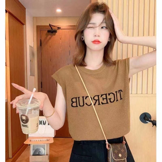 (ใหม่/พร้อมส่ง#51063)เสื้อสาวอวบไซส์ใหญ่ แขนสั้นเสื้อแขนกุดและเสื้อเดี่ยว ผ้าตาข่ายซีทรู เนื้อผ้าดีใส่สบาย