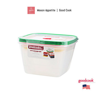 10216 GoodCook Flex Trim Square Food Storage 6PC ชุดกล่องอาหาร สี่เหลี่ยมจัตุรัส กู๊ดคุก เฟล๊กซ์ทริม 6 ชิ้น