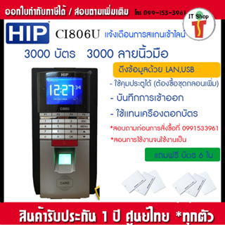 HIP Ci806U  เครื่องสแกนลายนิ้วมือและทาบบัตรคีย์การ์ดเพื่อบันทึกเวลาและเปิดประตู