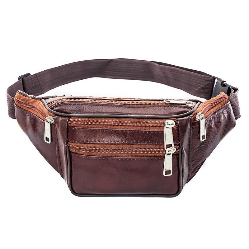 กระเป๋าคาดเอว เเฟชั่นบุรุษ Men's Sports Waist Bag Fashion Adjustable Solid Color Waterproof and Wear Resistant Backpack