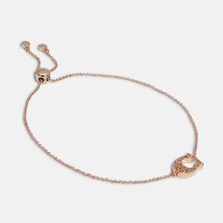 พร้อมส่ง แท้ 🇺🇸💯% New Coach กำไล PAVE SIGNATURE SLIDER BRACELET (COACH 91427) ROSE GOLD