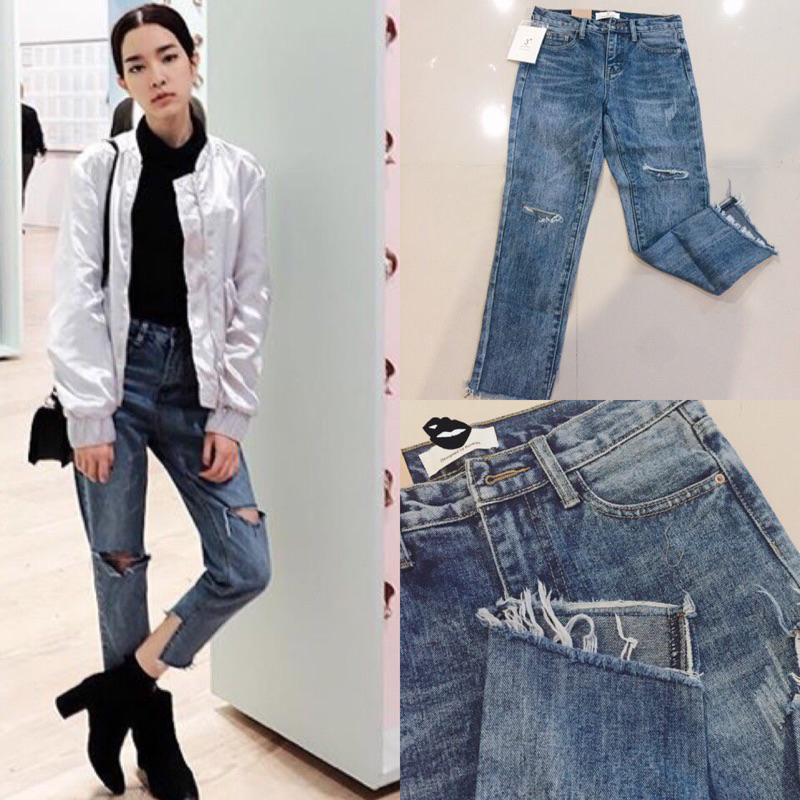 Denim Jeans Korea style กางเกงยีนส์ เกาหลี โล๊ะสต๊อก ผ้าดี ไม่ยืด