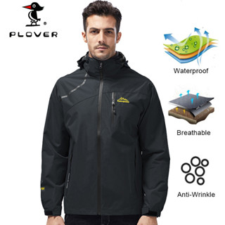 เสื้อแจ็คเก็ตผู้ชาย PLOVER เสื้อแจ็คเก็ตน้ำหนักเบา Windproof Waterproof Jacket เสื้อแจ็คเก็ตผู้ชายขนาดใหญ่