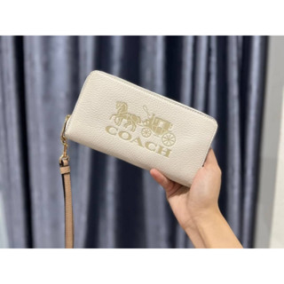 กระเป๋าคล้องมือ COACH C3548 LONG ZIP AROUND WALLET WITH HORSE AND CARRIAGE