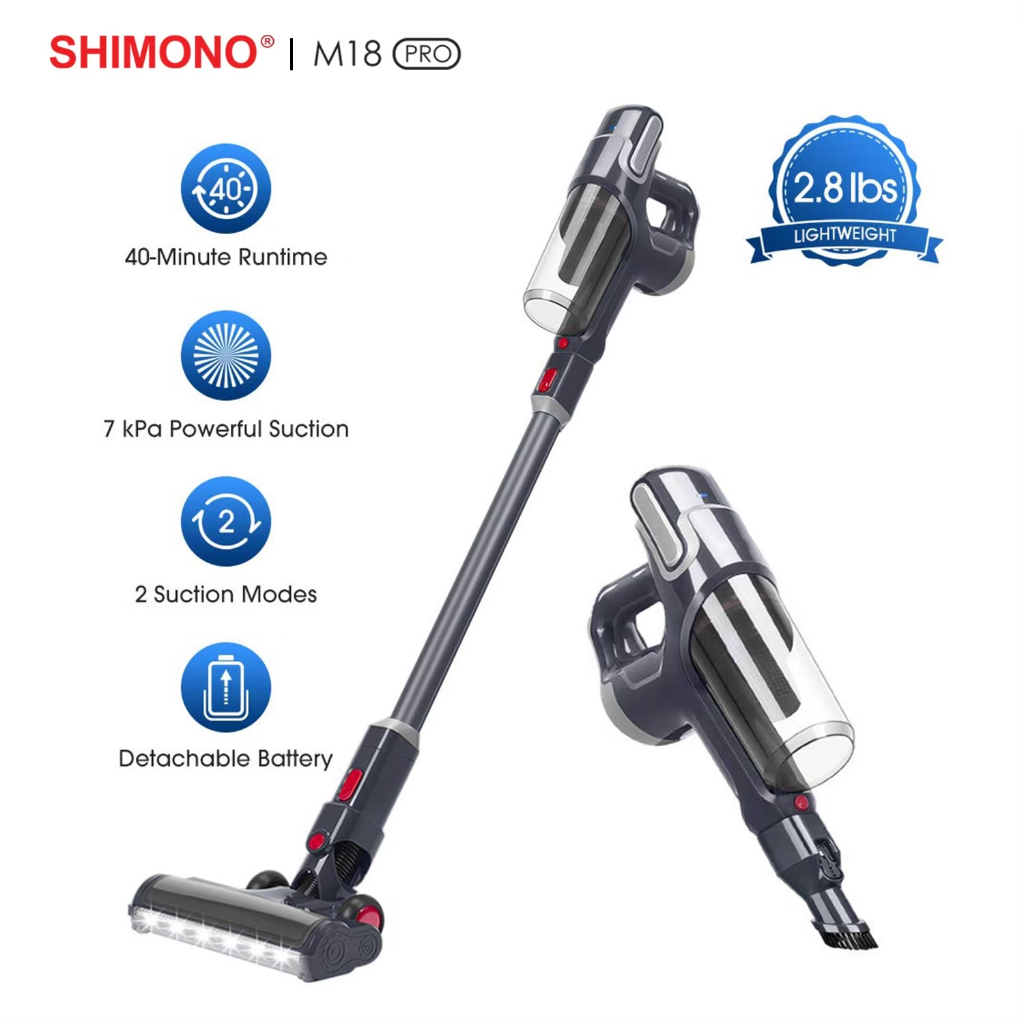 SHIMONO Cordless Stick Vacuum Cleaner เครื่องดูดฝุ่นไร้สาย M18 PRO