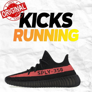 adidas originals Yeezy Boost 350 V2 “Core Black Red” Running shoes style ของแท้ 100 %