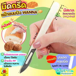 🔥ส่งฟรี🔥 มีดกรีดขนมปัง สแตนเลสแท้ WANNA แถมฟรี!ปลอกคลุม มีดตัดเค้ก มีดกรีดลายขนมปัง มีดหั่นขนมปัง [2060มีดกรีดขนมปัง]