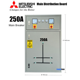 MDB ตู้เมน 250A Mitsubishi  ตู้ควบคุมไฟฟ้า ตู้สวิทซ์บอร์ด Main Distribution Board รุ่นเมน 3P 250A ลูกย่อย 2-4 ตัว