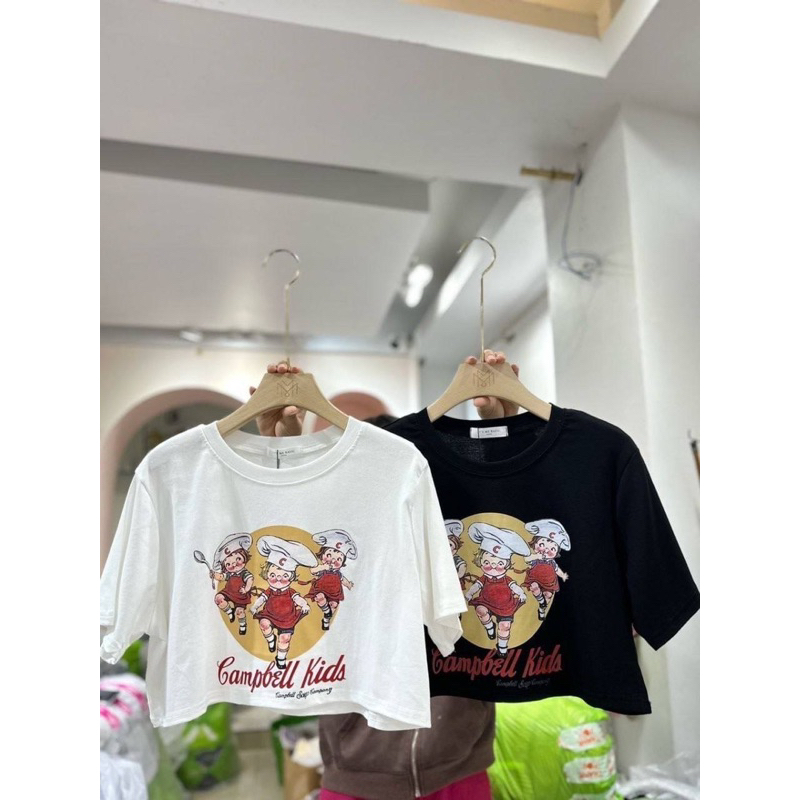 เสื้อครอป ตัวสั้น ลาย 3 เเม่ครัว 🧑‍🍳ป้าย it's me basic