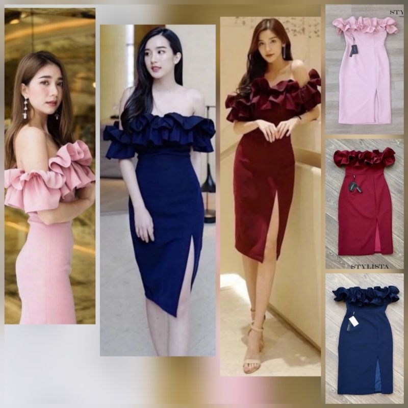 ชุดออกงาน มี​สต๊อก​ ชุดออกงานสีชมพู ชุดสีชมพูออกงาน ชุดออกงานสีแดง ชุดสีแดงออกงาน​ ชุดออกงานสีน้ำเงิน ชุดสีน้ำเงินออกงาน