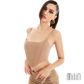 [MILIN] Callow Top Corset style bustier Spaghetti strap Crop เสื้อครอปสายสปาเก็ตตี้สไตล์คอร์เซ็ท