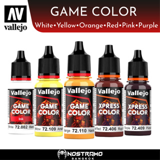 VALLEJO : GAME COLOR สีอะคริลิค Acrylic paint White Yellow Orange Red Pink Purple17ml.
