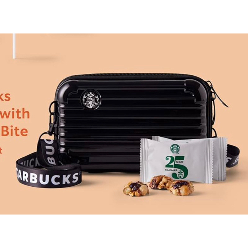 Starbucks Black case with mixed nut bite กระเป๋าสะพายสตาบัค
