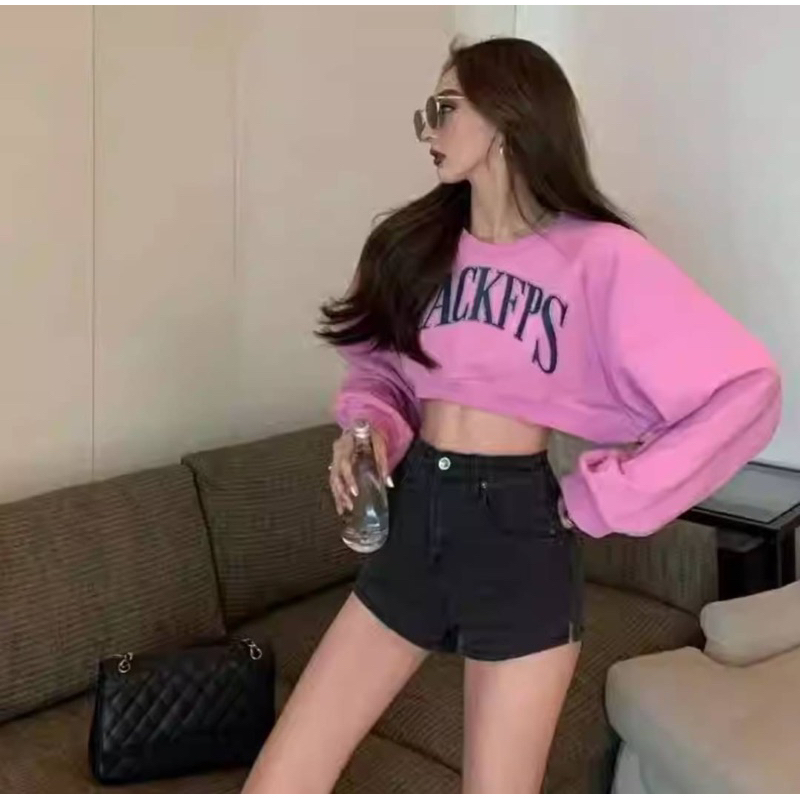 🌟k-style-shop🌟Jumper ทรงครอปแขนยาวใส่น่ารักๆ#u2