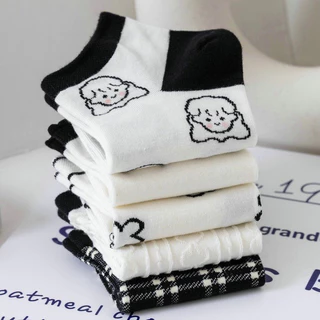 home818 ถุงเท้าเกาหลี ข้อสั้น ถุงเท้าแฟชั่น ลายBaby (1 เซตมี 5 ลาย) NO.A77
