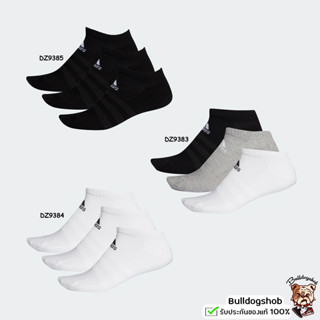 Adidas ถุงเท้าแพ็ค 3 คู่ Unisex Cushioned Low-Cut Socks DZ9383 DZ938 DZ9384 - ป้าย/ไทย