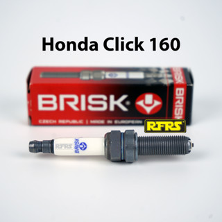 หัวเทียน BRISK PREMIUM LGS (4 เขี้ยว) แกนเงิน Honda Click 160 (SGL01ROC) รองรับน้ำมันเบนซิน95, แก๊สโซฮอล์ Made in EU