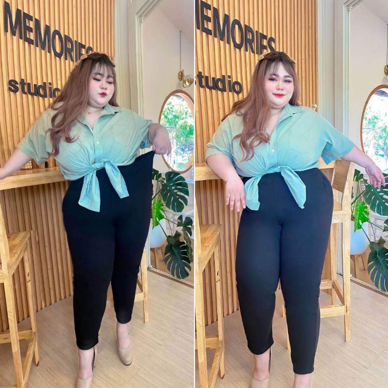 DADABRA 💥 รหัส กก2 💥 70-150 กิโล ใส่ได้‼️  กางเกงขายาวไซส์ใหญ่เนื้อผ้ามูนเวฟไซส์ใหญ่ใส่สบาย