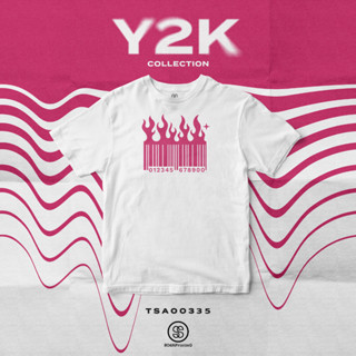 เสื้อยืด พิมพ์ลาย Barcode fier Y2K Collection สีขาว รหัส TSA00335 #เสื้อ #เสื้อยืด