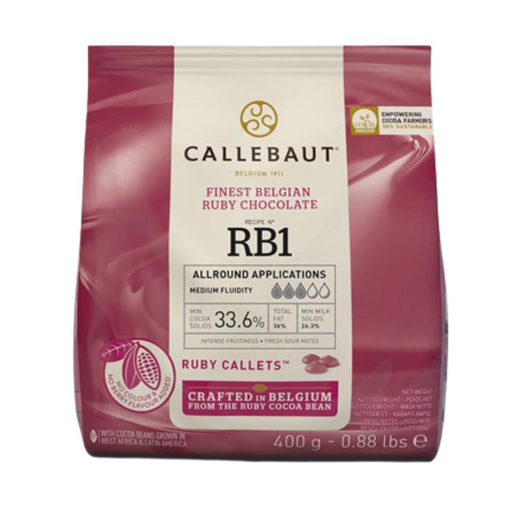 CALLEBAUT 🍫 Ruby Chocolate 33% 💗 ถุงแบรนด์ 400 กรัม