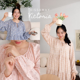 ส่งไวมาก F020 Victoria เดรสแขนยาว ไม่ต้องรีด สไตล์เกาหลี ญี่ปุ่น มูจิ มินิมอล เอิร์ทโทน ไปทะเล ไปคาเฟ่