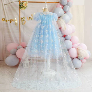 พร้อมส่ง❄️ชุดเจ้าหญิงเด็กผู้หญิง เอลซ่า ซินเดอเรล่า คอสเพลย์ ชุดออกงานเด็กผู้หญิง สีฟ้า ฟูฟ่อง เลื่อม ชุดแฟนซีเด็กผู้ 3-10 ขวบ
