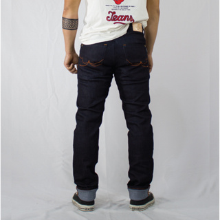 NEW IN** Blacksheepjeans กางเกงยีนส์ยืด Jeans ผู้ชาย ขายาว ผ้าดิบ12oz.ปักส้ม กระบอกเล็ก Slimfit รุ่น BSMSF-221113