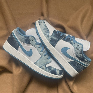 Air Jordan 1 Low (GS) "Washed Denim"【ของแท้ 100 %】