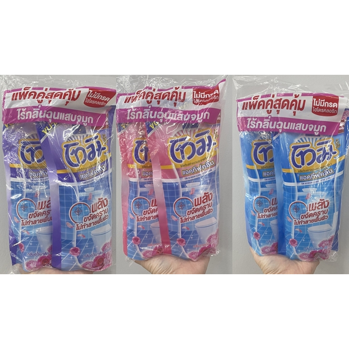 (แพคคู่สุดคุ้ม) Tomi Bathroom Cleaner Active Clean โทมิ  ผลิตภัณฑ์ทำความสะอาดห้องน้ำ 400มล.x2ถุง