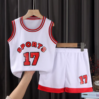 เสื้อบาสเก็ตบอลเด็ก ชุดกีฬาเด็ก แฟชั่นฤดูร้อน SIZE 80-120 cm QY09
