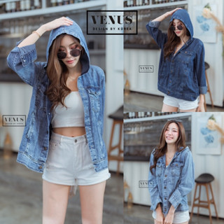 🌈🌿🌸🌺🌼💙🇰🇷 Jeans Hood Long Sleeve Jacket