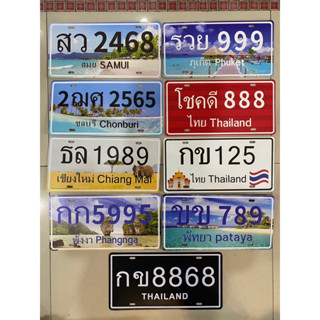 ของตกแต่งพนังป้ายทะเบียนไทยป้ายสังกะสี15*30ซม.นูน