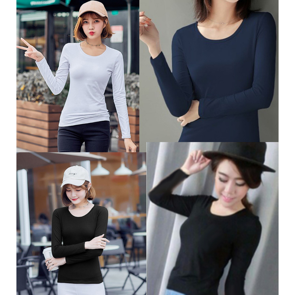 nidnoomstudio เสื้อยืดคอกลม แขนยาวเต็มตัว ผ้าเรย่อน ยืดยาว ใส่สบาย มีติดบ้านตู้ไว้ไม่ผิดหวัง (45)
