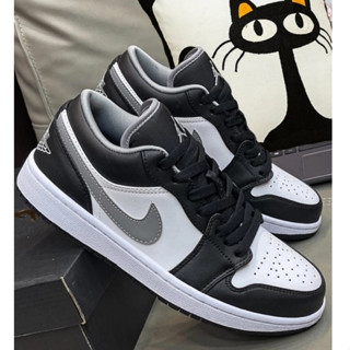 ของแท้ 100% Air Jordan 1 Low "Shadow" สีเทาดำและขาว