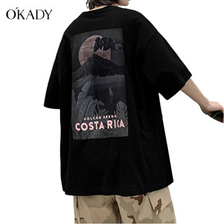 OKADY เสื้อยืดคอกลมแขนสั้น เสื้อยืดคอกลม ใส่ได้ทั้งหญิงทั้งชาย(มี3สี)รุ่น ADY015