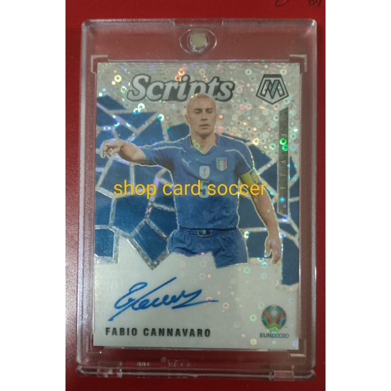 Fabio Cannavaro card soccer  Autograph scripts Italy Panini Euro mosaic 2020