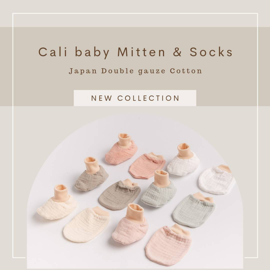 Cali ถุงมือถุงเท้า สีพาสเทล 🫧🪶 ป้าย Cali baby