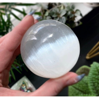 1Pc Natural Selenite Polish Sphere 40 mm size Quality / Luck Promote Peace And Calm / Home Decoration And Collection.