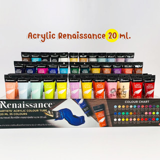 สีอะคริลิค Renaissance แบบหลอดพลาสติก ขนาด 20 ml.