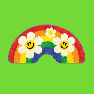 WiggleWiggle Floor Mat / พรมขนนุ่ม ลายรุ้ง Smile Rainbow