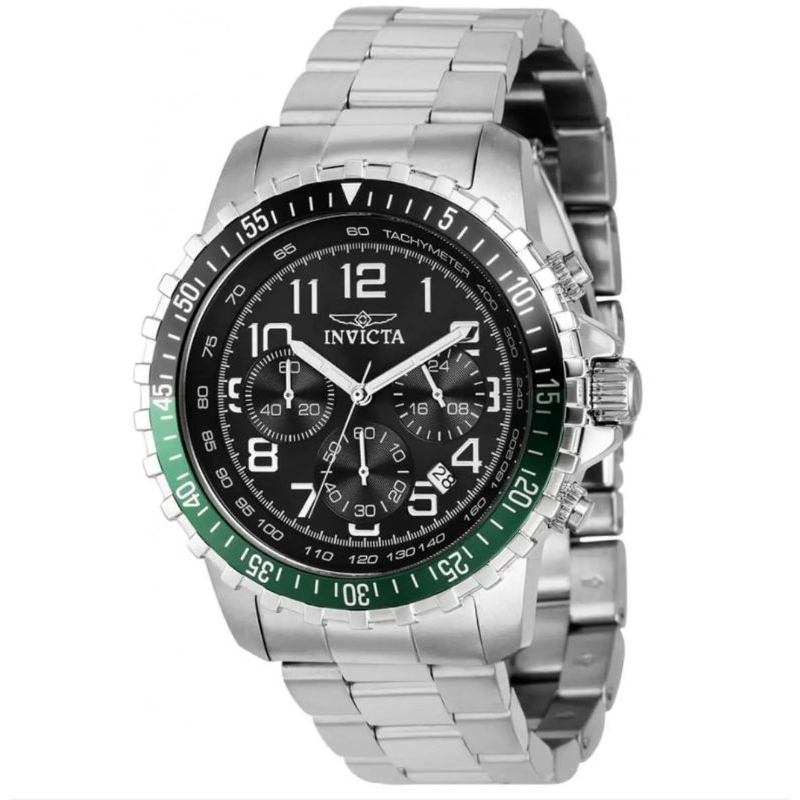 💥 Invicta Men's Watch Specialty Chronograph Black and Green Bezel Bracelet