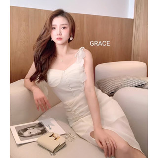 แม็กซี่เดรสสายเดี่ยวสีขาวสวยมากป้ายGRACE