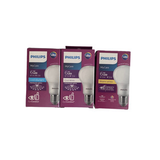 Philips LED Bulb 6w. ขั้วE27 ขั้วเกลียว รูปทรงมาตรฐาน