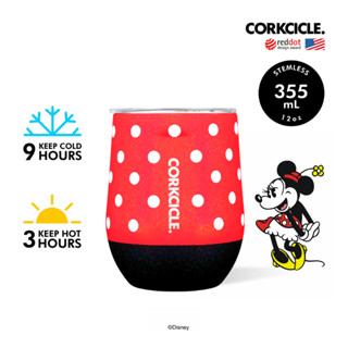 CORKCICLE แก้วสแตนเลสเก็บความเย็นได้นาน 9 ชม. เก็บความร้อนได้ 3 ชม. 355ML รุ่น STEMLESS DISNEY MINNIE POLKA DOT RED 12OZ