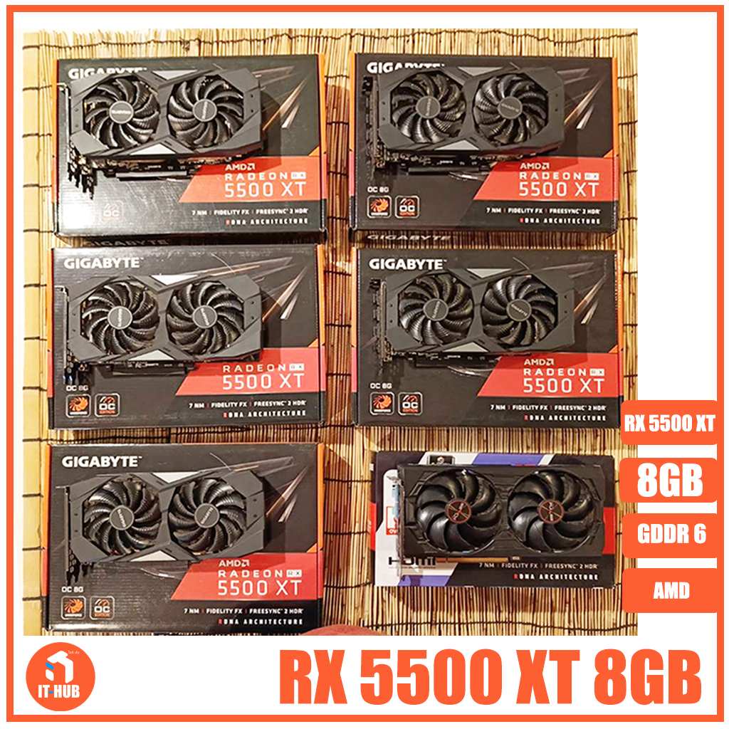 การ์ดจอ rx5500xt 8gb ddr6 VGA AMD RADEON มือสอง กล่องครบ