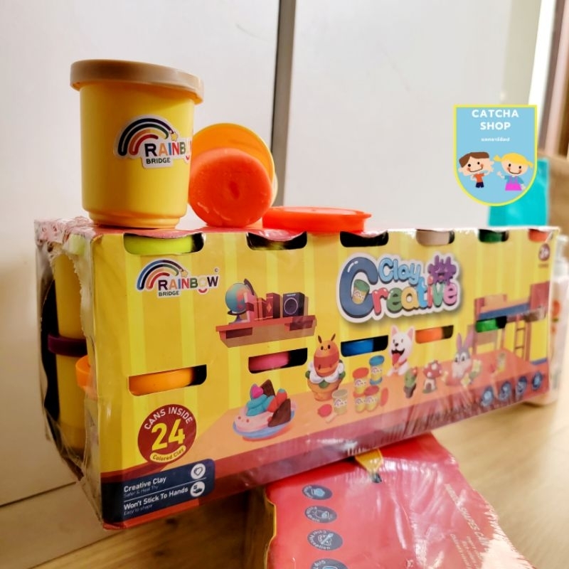 แป้งโดว์ของเล่น 24 สี  | เสริมจินตนาการ ฝึกกล้ามเนื้อมือ ปลอดภัย เด็ก 3 ขวบขึ้นไป ราคา ถูกที่สุด ดีลบีเคเค แกลเลอรีภาพที่ 2