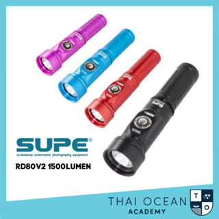 ไฟฉายสำหรับดำน้ำ  Supe Diving Torch RD80 V2 1500lumen ถ่านชาร์จ Type-C