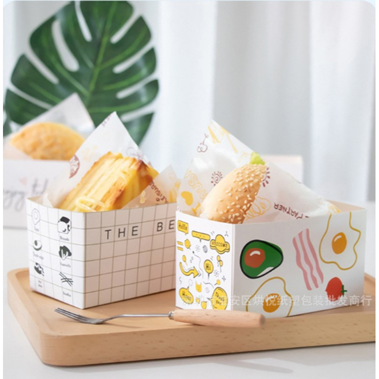 PG201 Premium Grab & Go Box - กล่องกระดาษการ์ดแข็งอเนกประสงค์ สำหรับเบเกอรี่และแซนวิช แพ็ค 25/50 ชิ้น