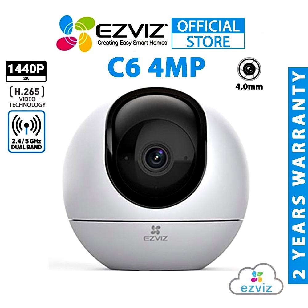 กล้องวงจรปิดไร้สาย EZVIZ รุ่น C6 (4MP) Smart Wi-Fi Pan&Tilt Camera H.265 กล้อง 2K+ รองรับ Wi-Fi 5GHz